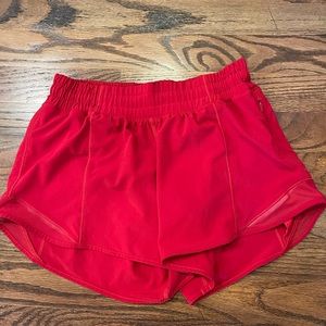 Lululemon lined Shorts 4”  size 4 Red